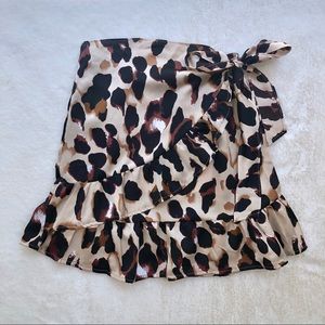 Princess Polly “Ginuwine” Leopard Wrap Mini Skirt